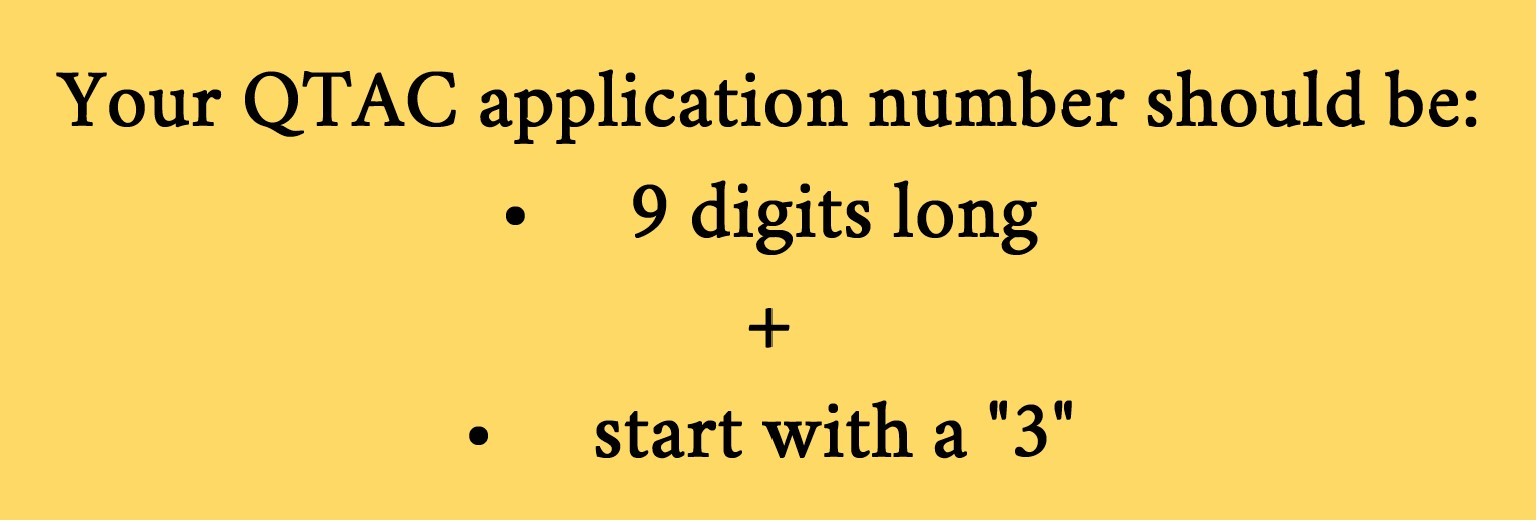 Where do I find my QTAC application number?